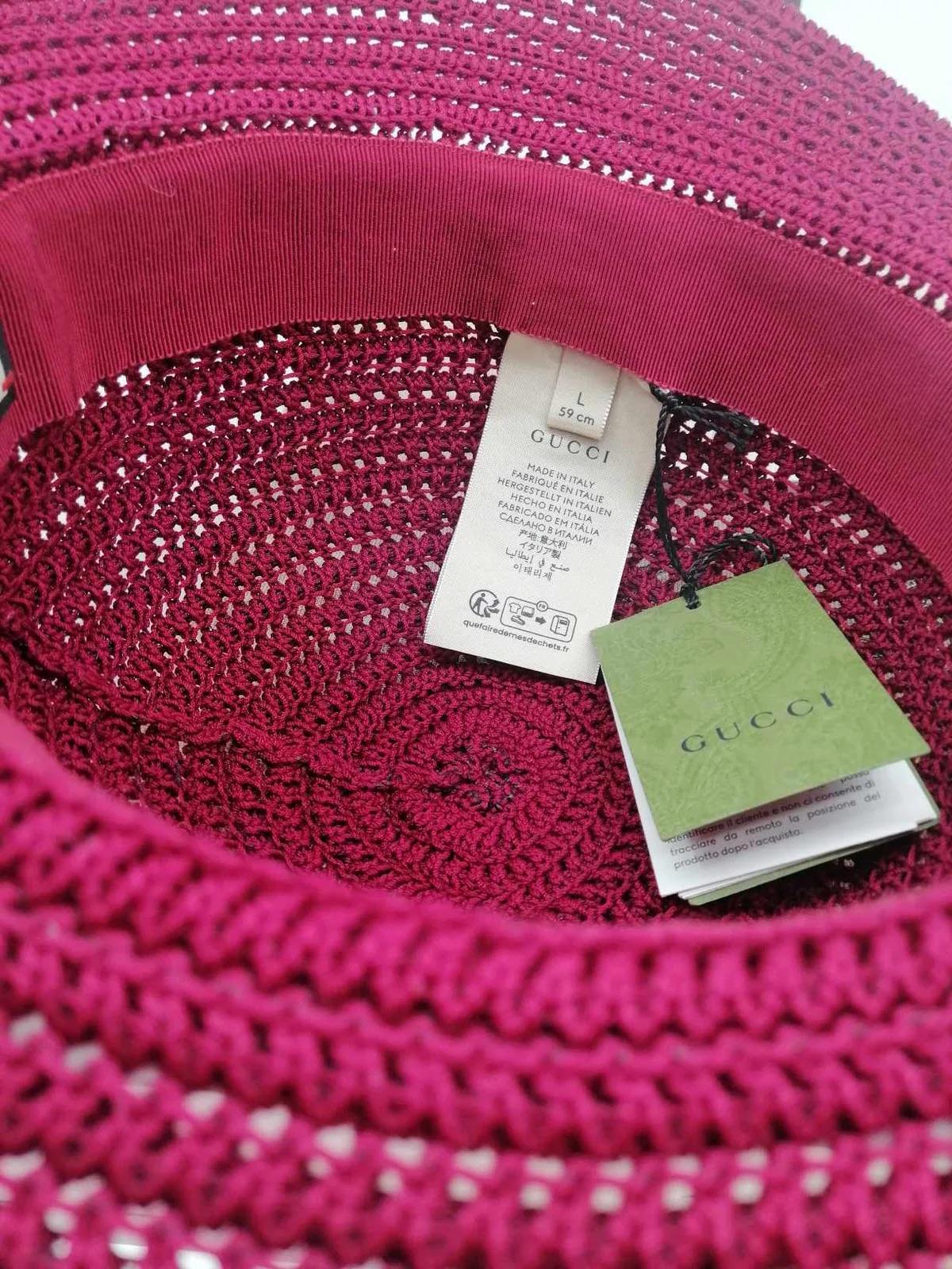 Gucci Cappello Falda Larga Bordeaux Tg L