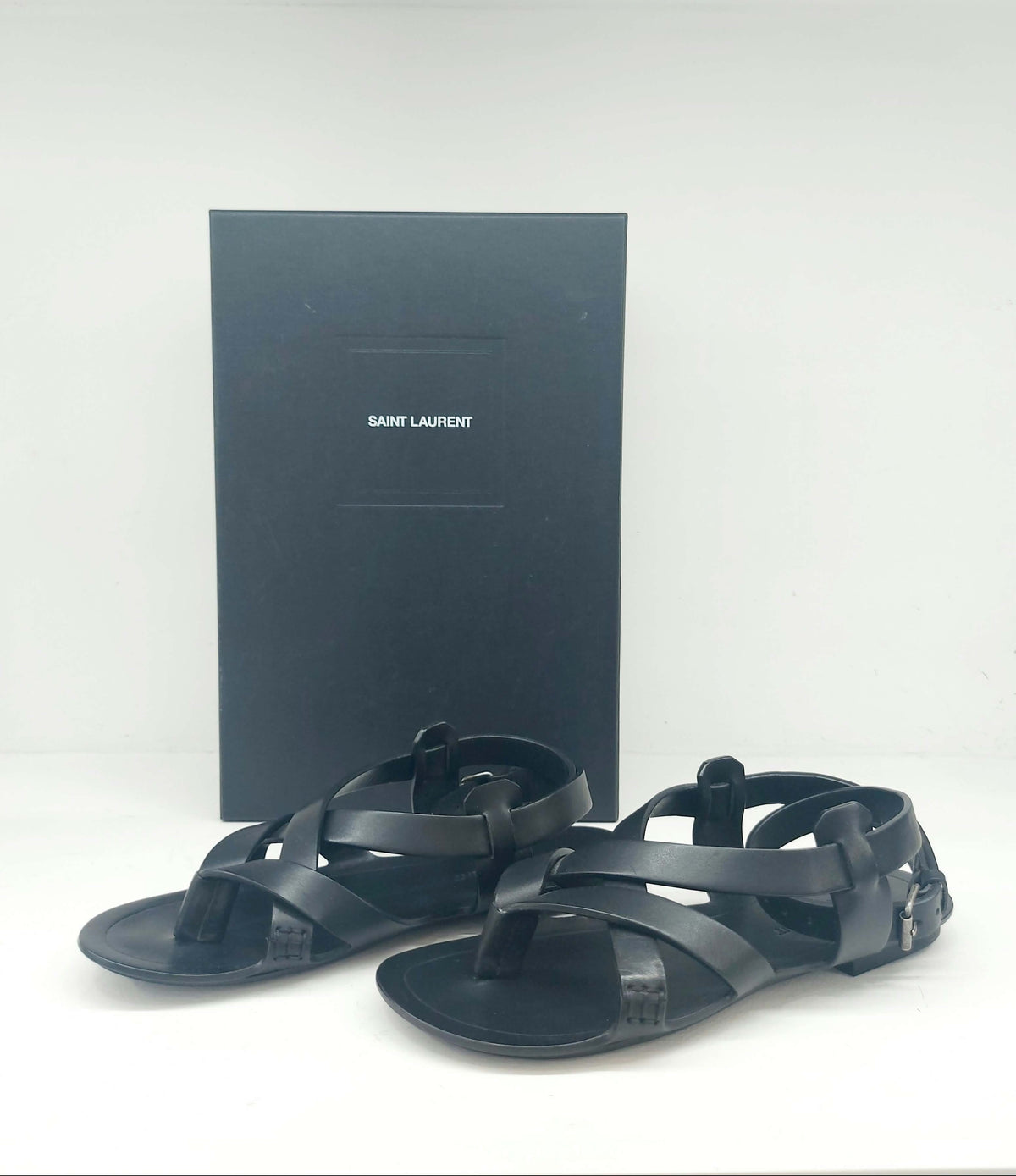 YSL SANDALI FLAT IN PELLE LISCIA