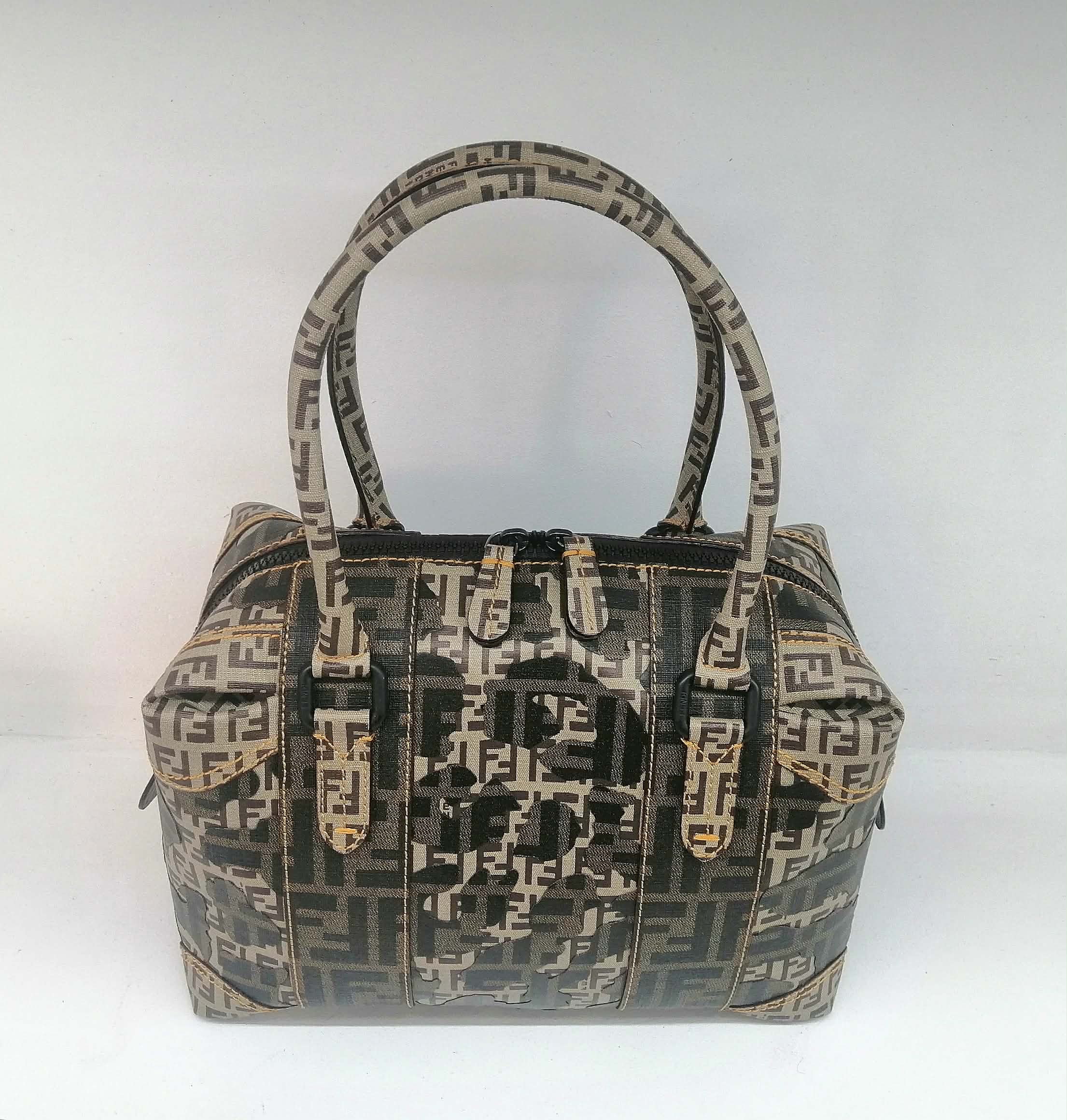 FENDI BAULETTO CAMOUFLAGE KHAKI ZUCCA E ZUCCHINO