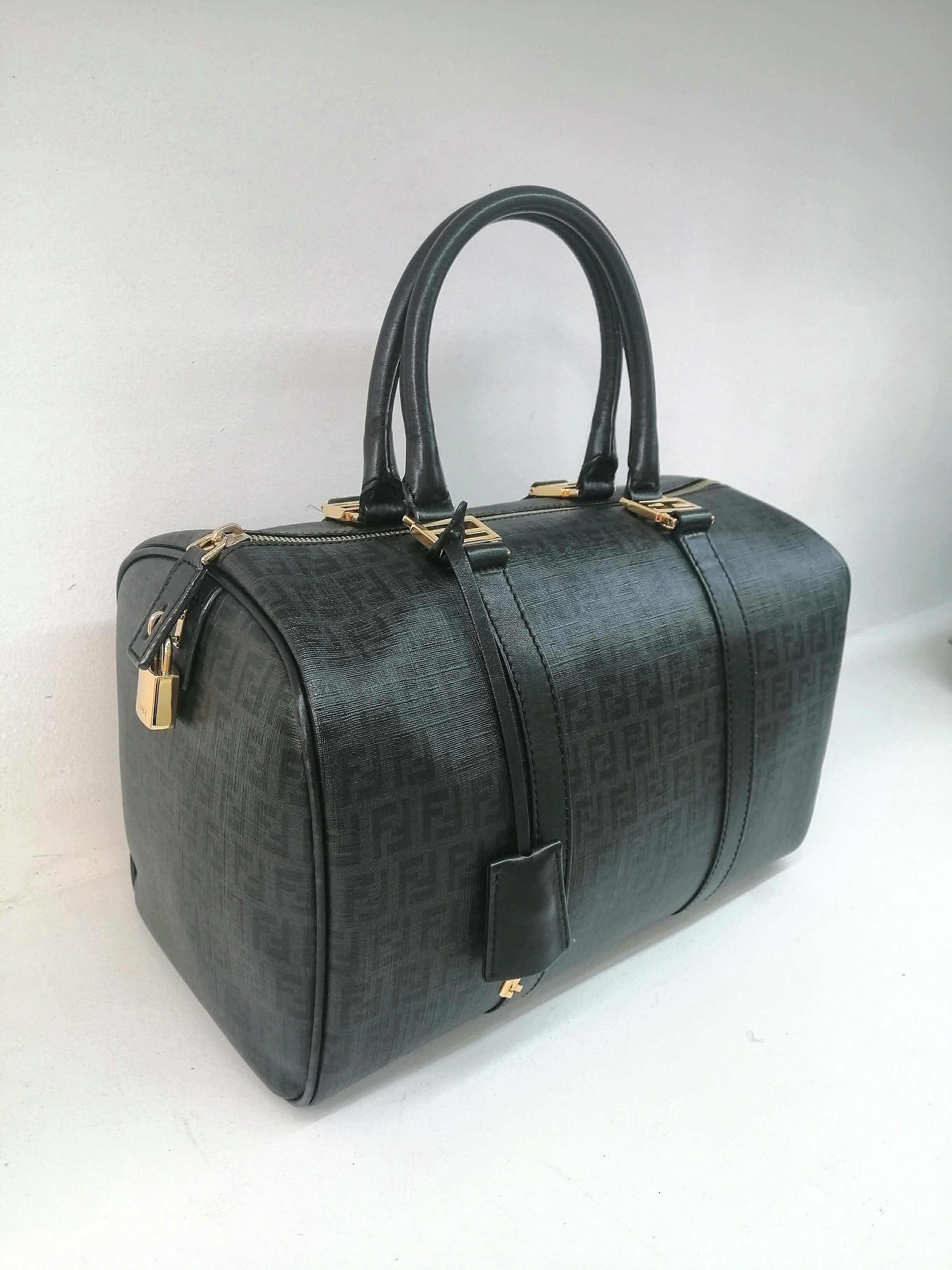 FENDI BAULETTO BOSTON BLACK ZUCCHINO