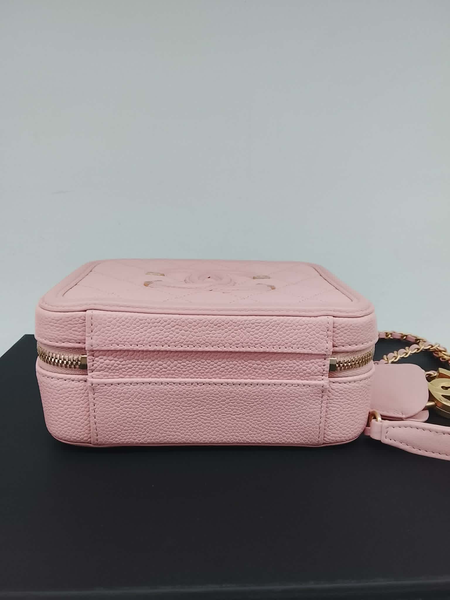CHANEL VANITY CASE TOP HANDLE ROSA small