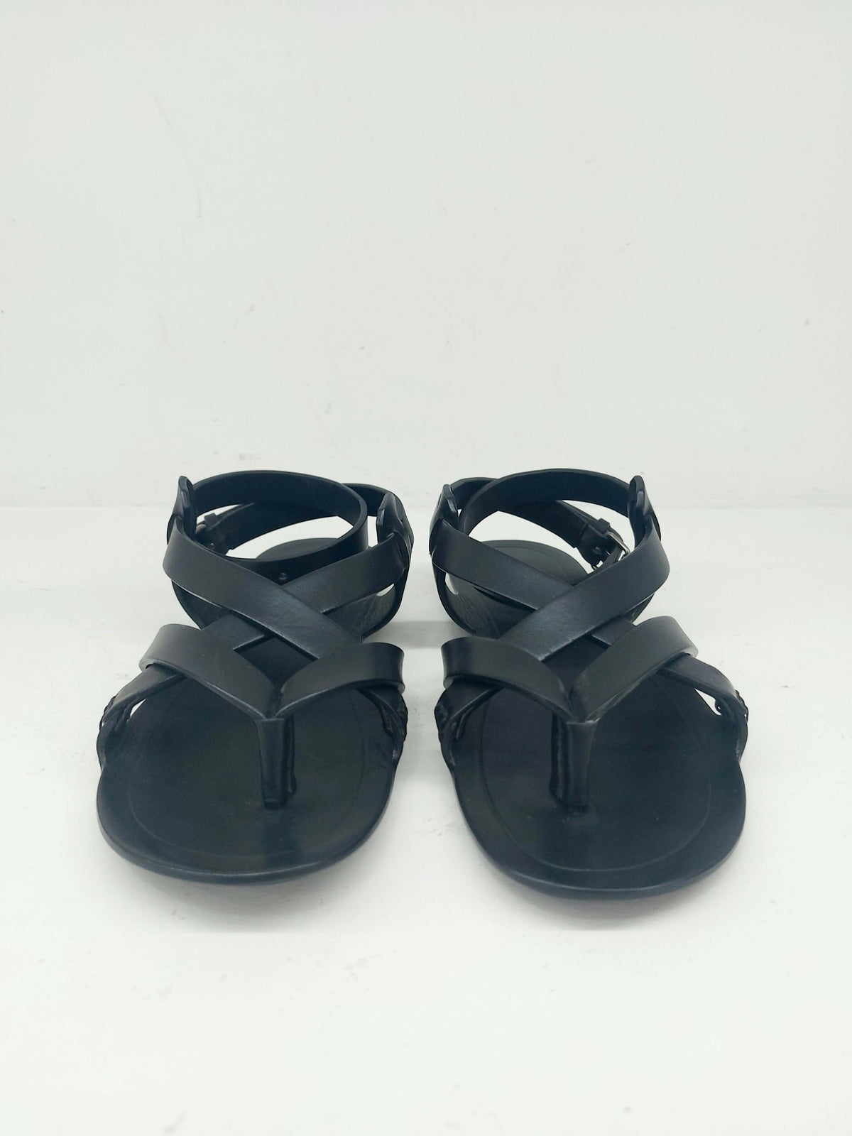 YSL SANDALI FLAT IN PELLE LISCIA