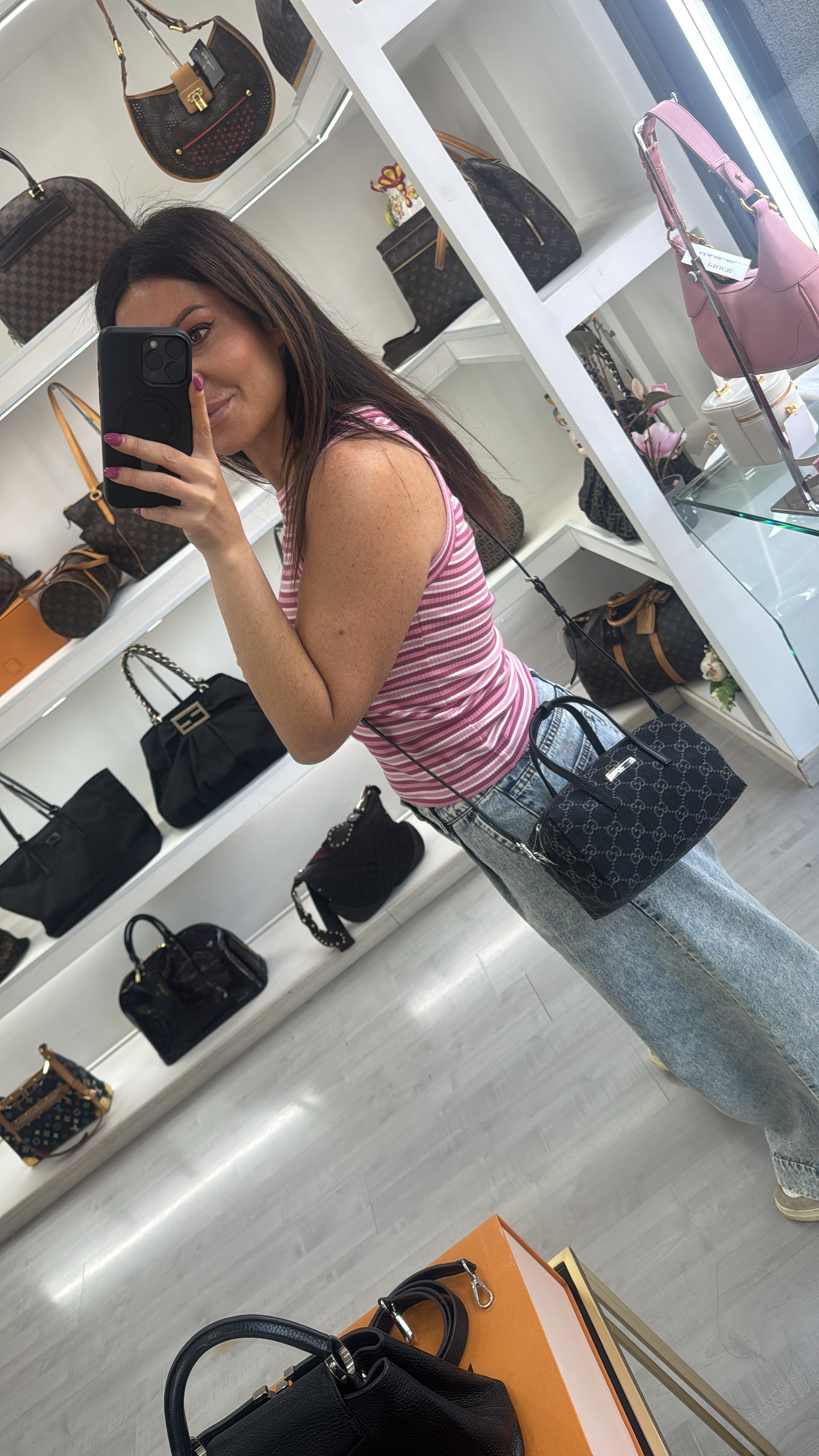 GUCCI BOSTON MINI BAULETTO DENIM GG