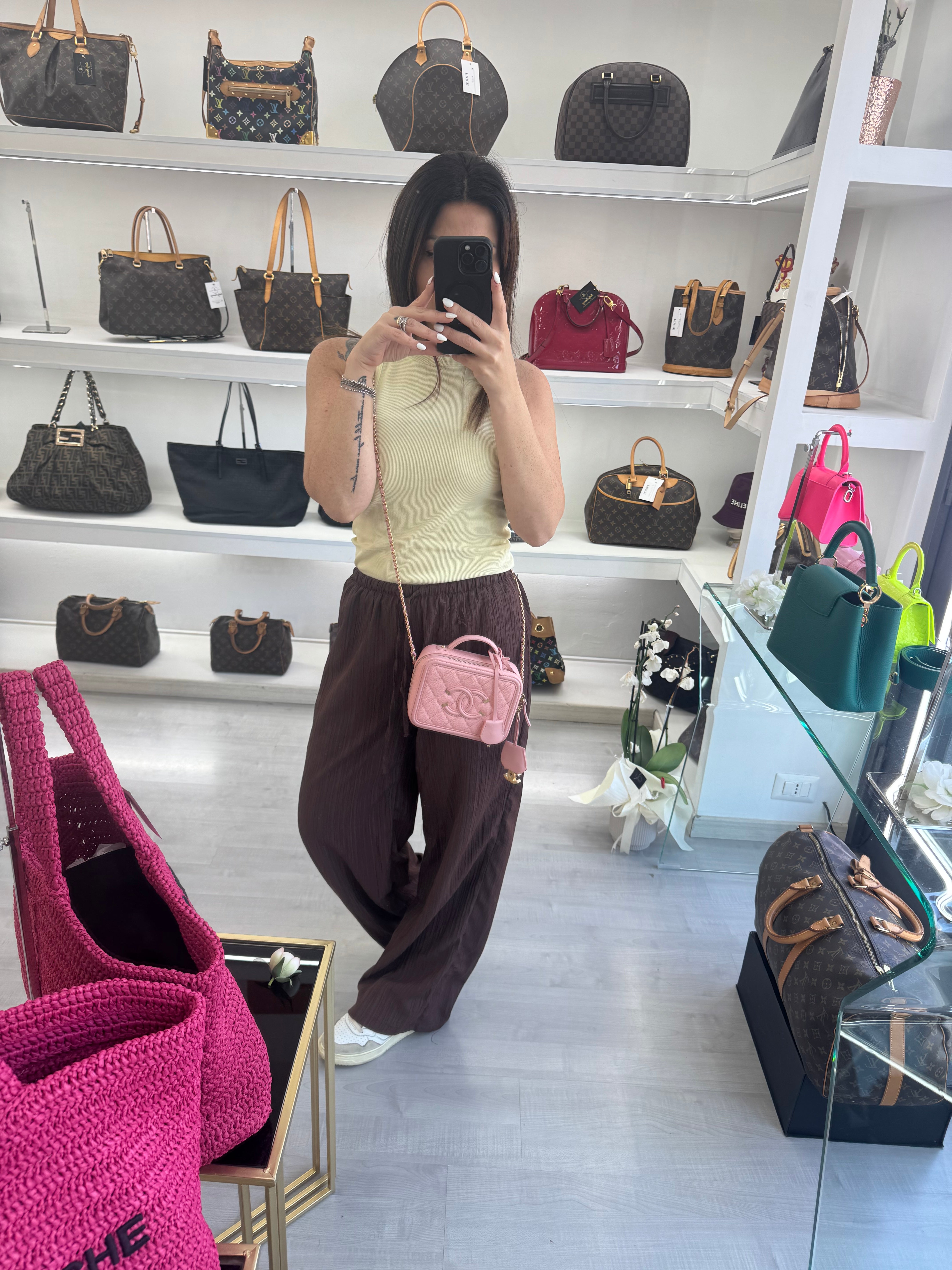 CHANEL VANITY CASE TOP HANDLE ROSA small
