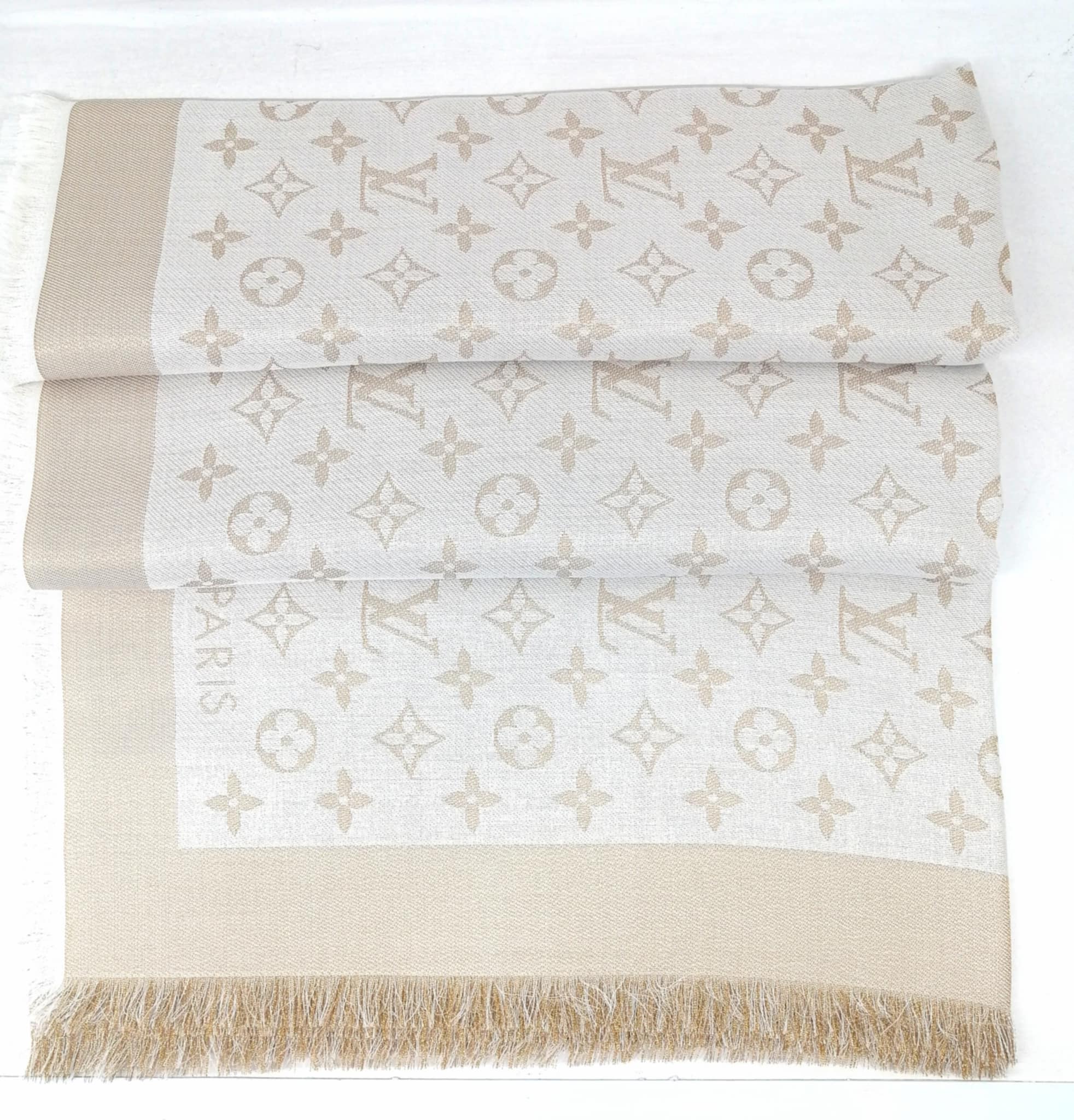 LOUIS VUITTON SCIALLE MONOGRAM SHINE BEIGE