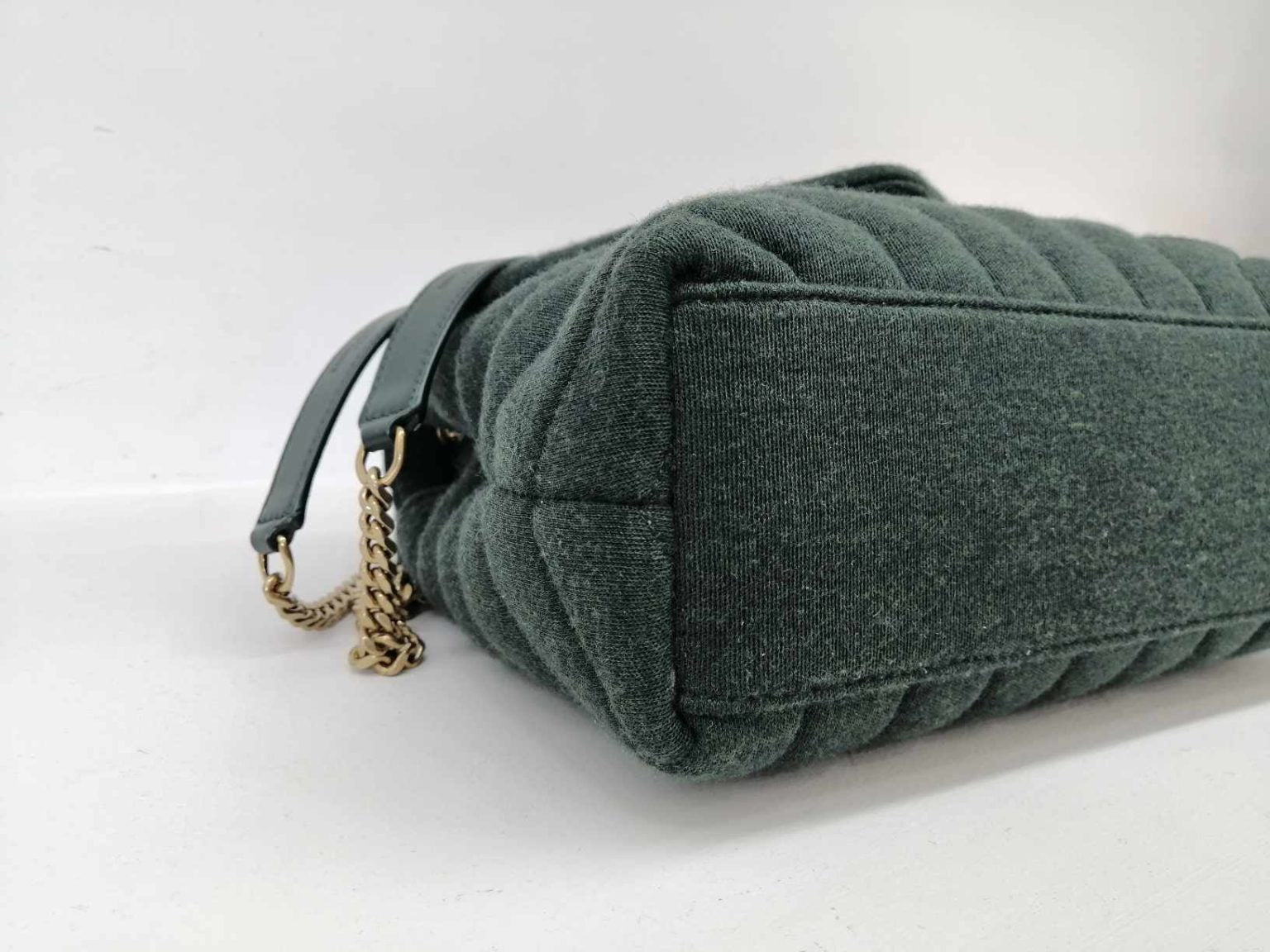 YSL LOULOU SMALL IN TESSUTO VERDE