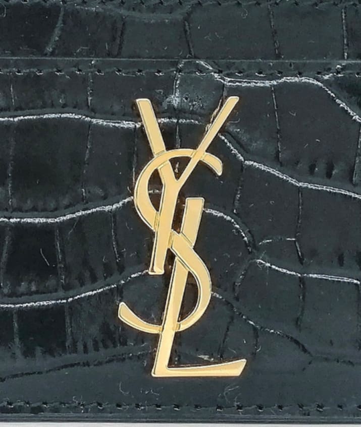 YSL PORTA CARTE COCCODRILLO LOGO