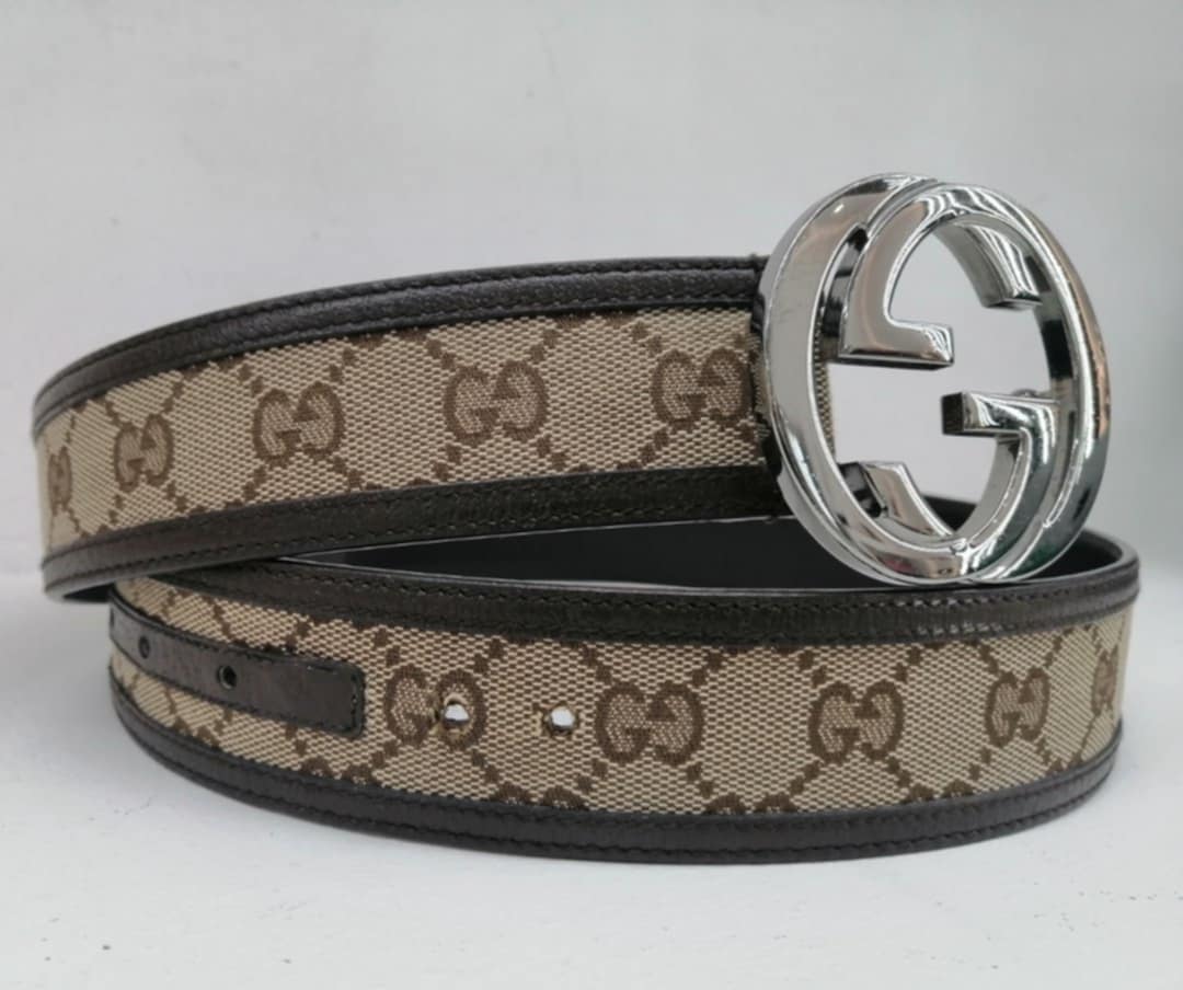 GUCCI CINTURA GG BROWN TG 85