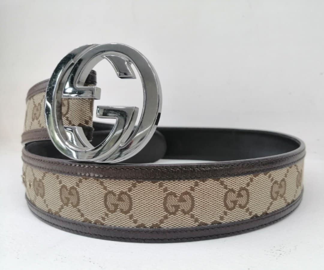 GUCCI CINTURA GG BROWN TG 85