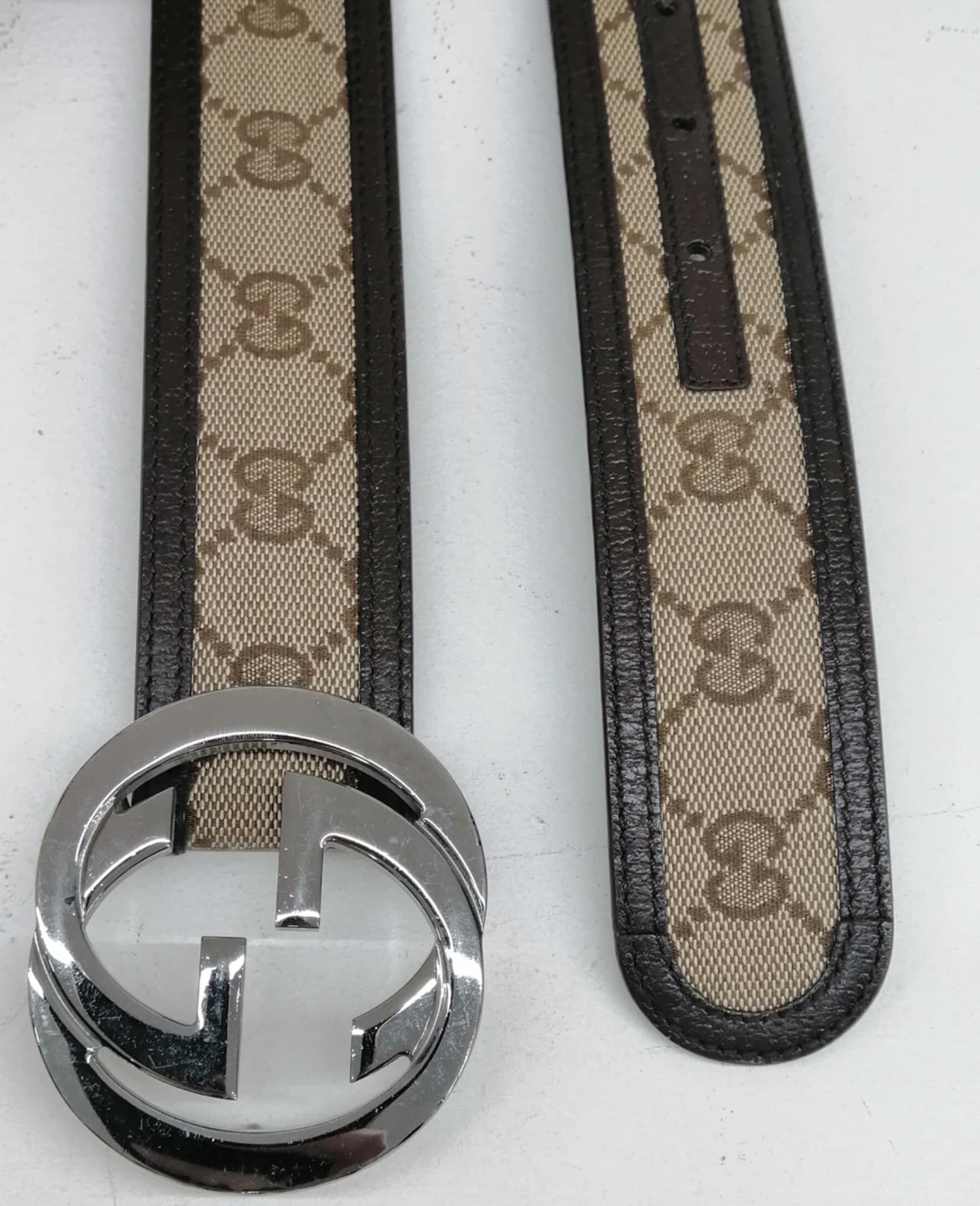 GUCCI CINTURA GG BROWN TG 85