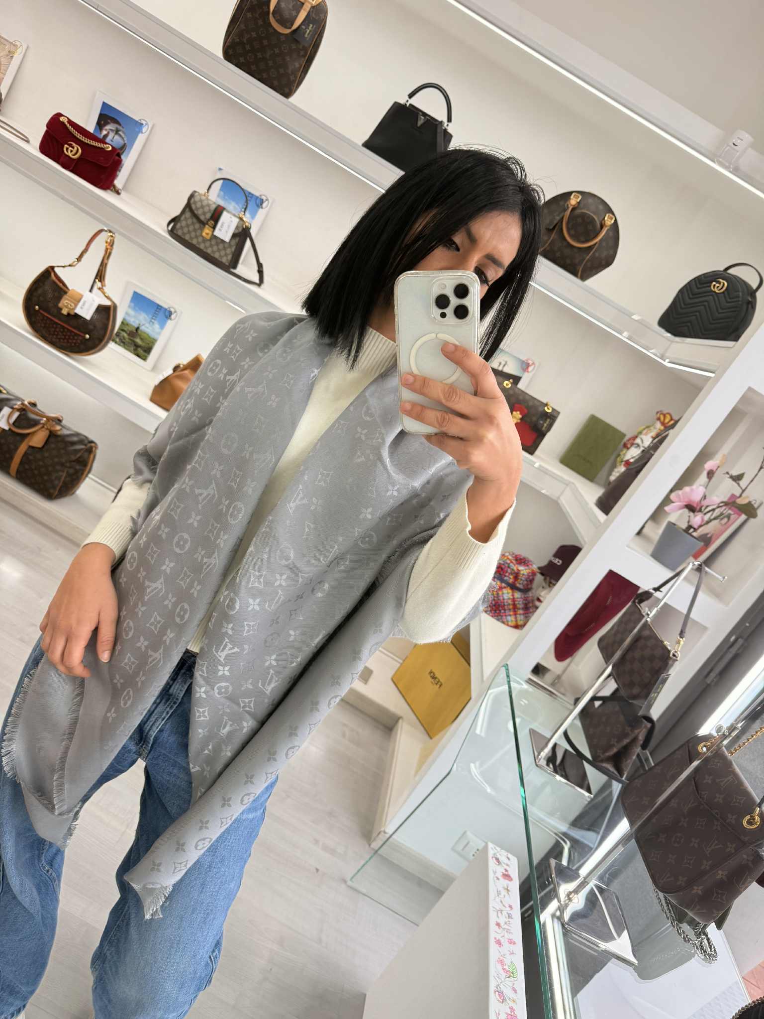 STOLA Louis Vuitton GRIGIO SCURO