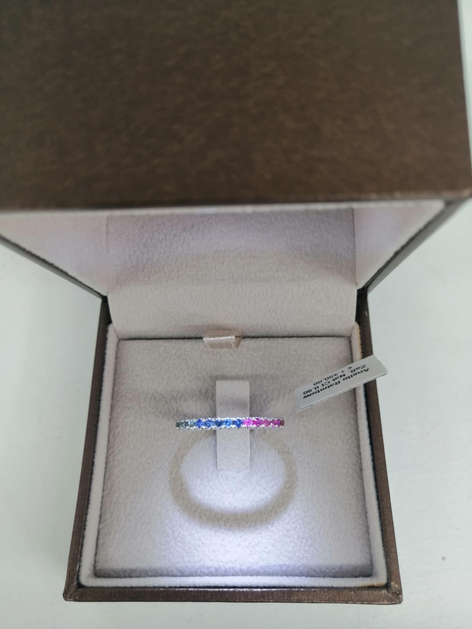 ANELLO VERETTA RAINBOW ZAFFIRI