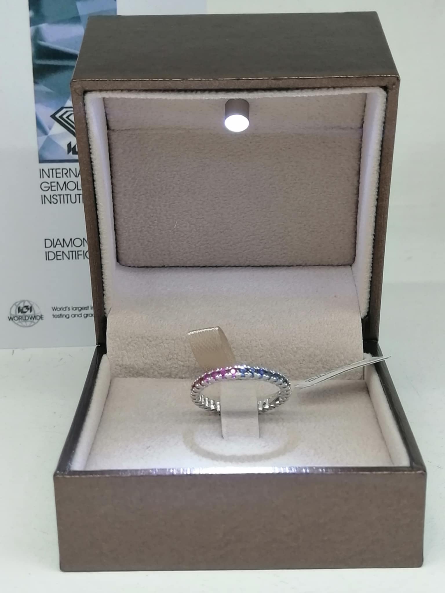 ANELLO VERETTA RAINBOW ZAFFIRI