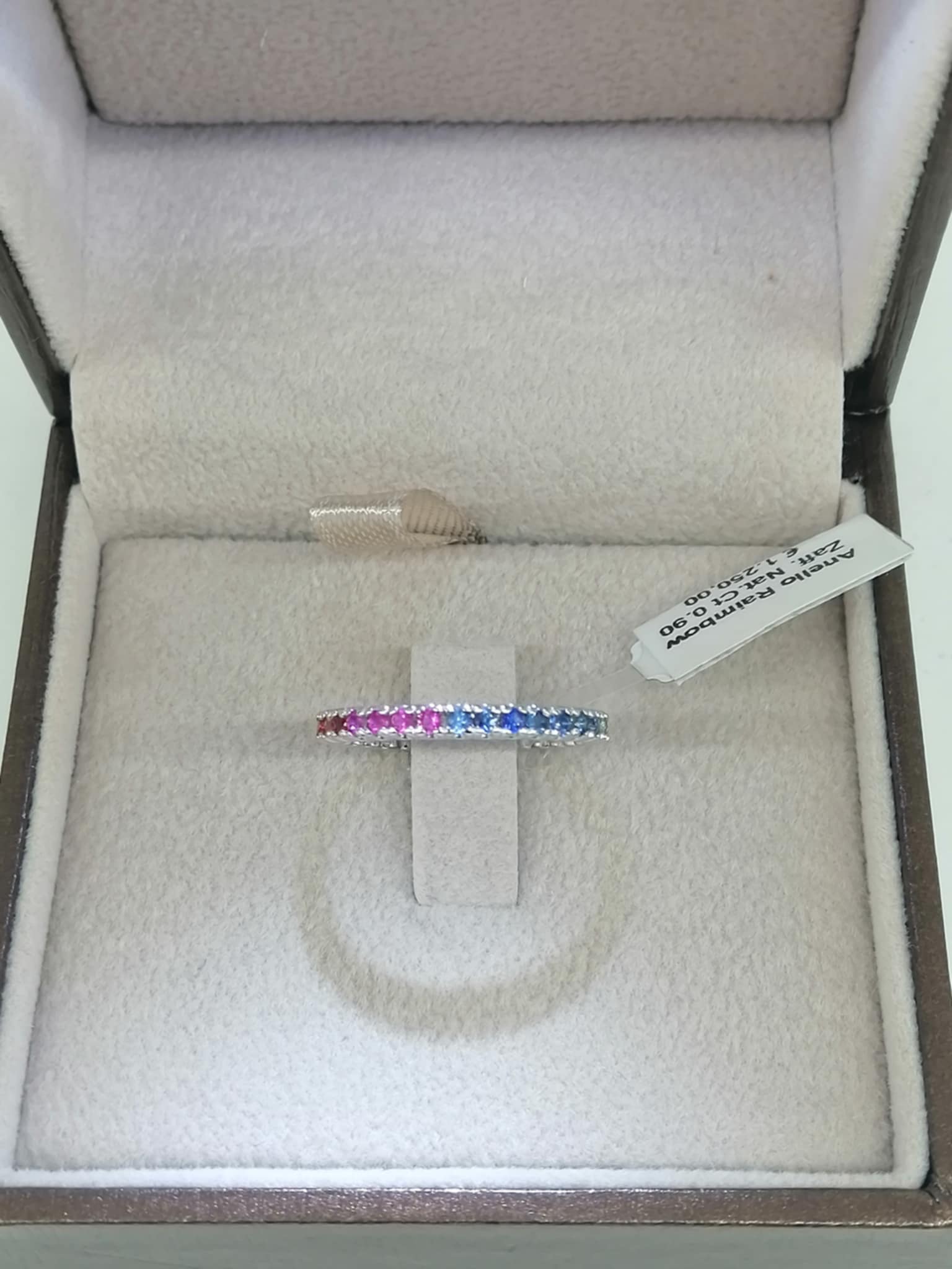 ANELLO VERETTA RAINBOW ZAFFIRI