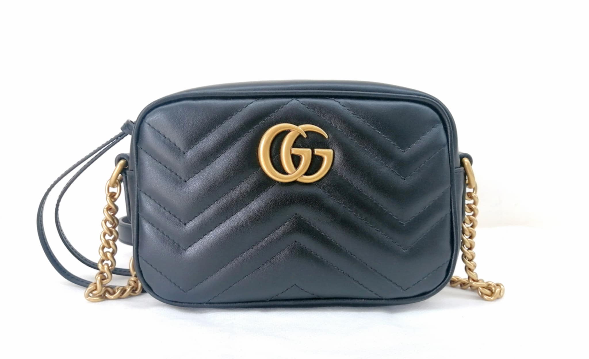 GUCCI MINI CAMERA BAG GG MARMONT NERA