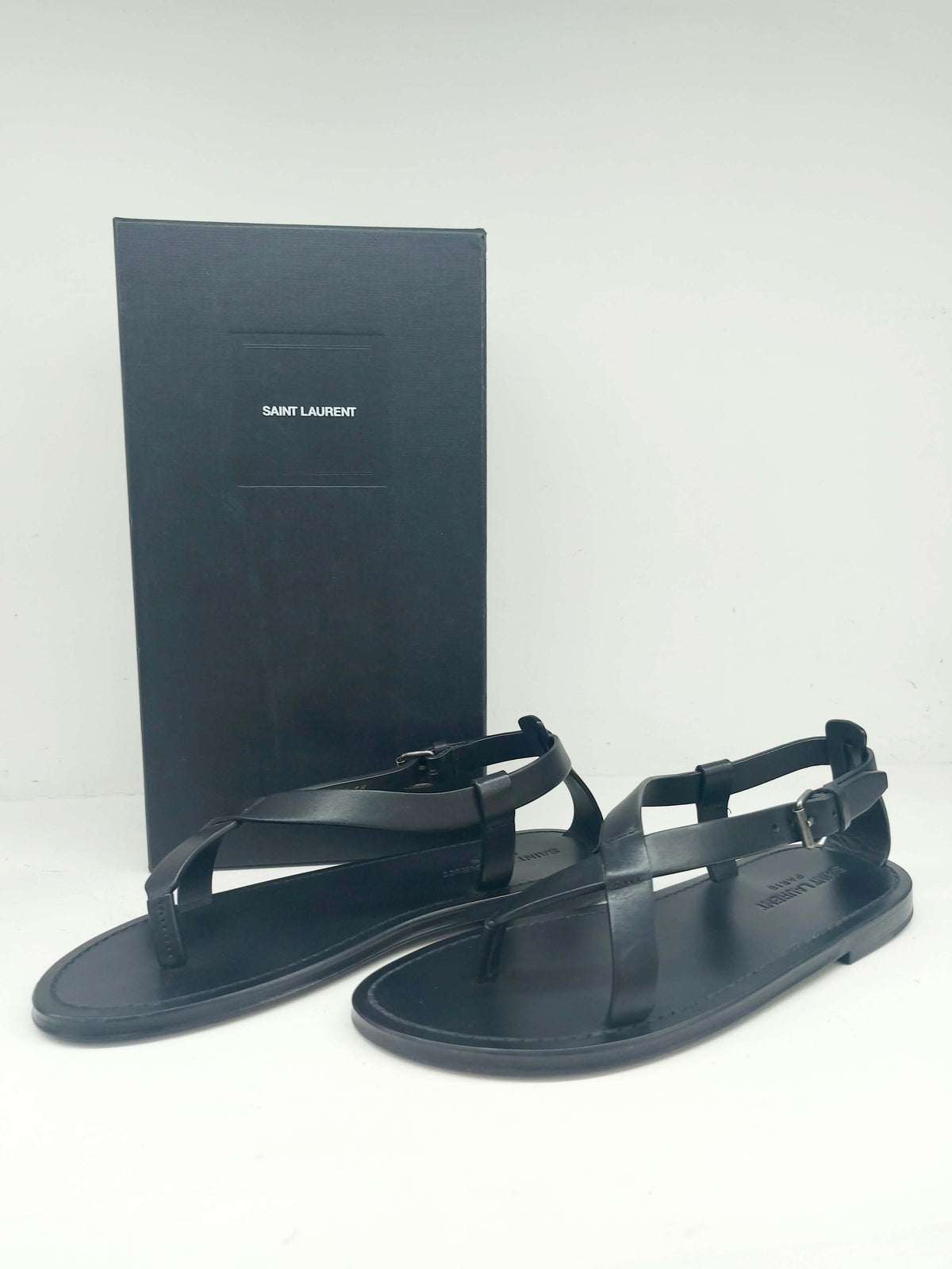 YSL SANDALI PIATTI CULVER IN PELLE LISCIA