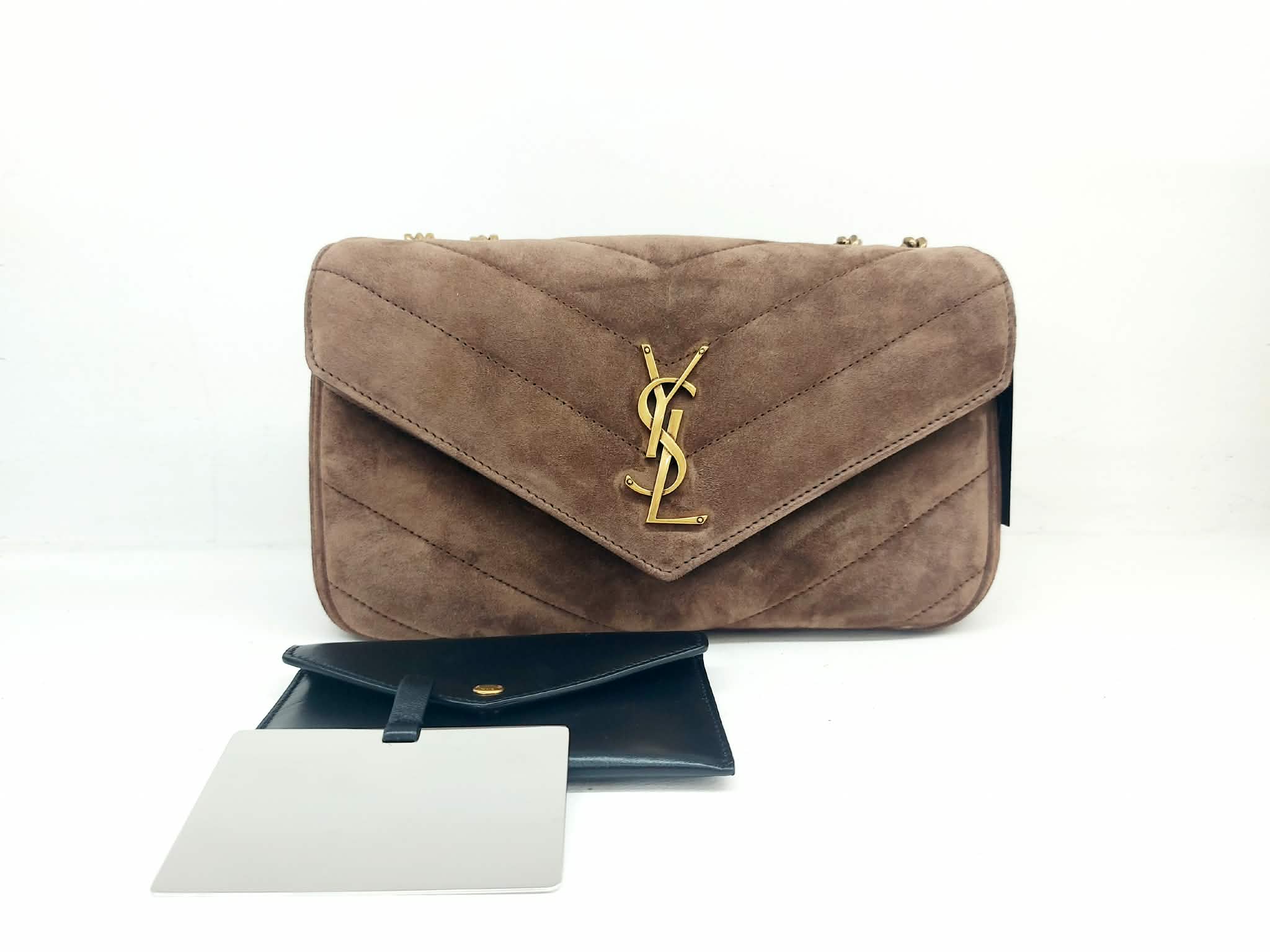 YSL LOULOU SMALL  IN SUEDE MATELASSÉ