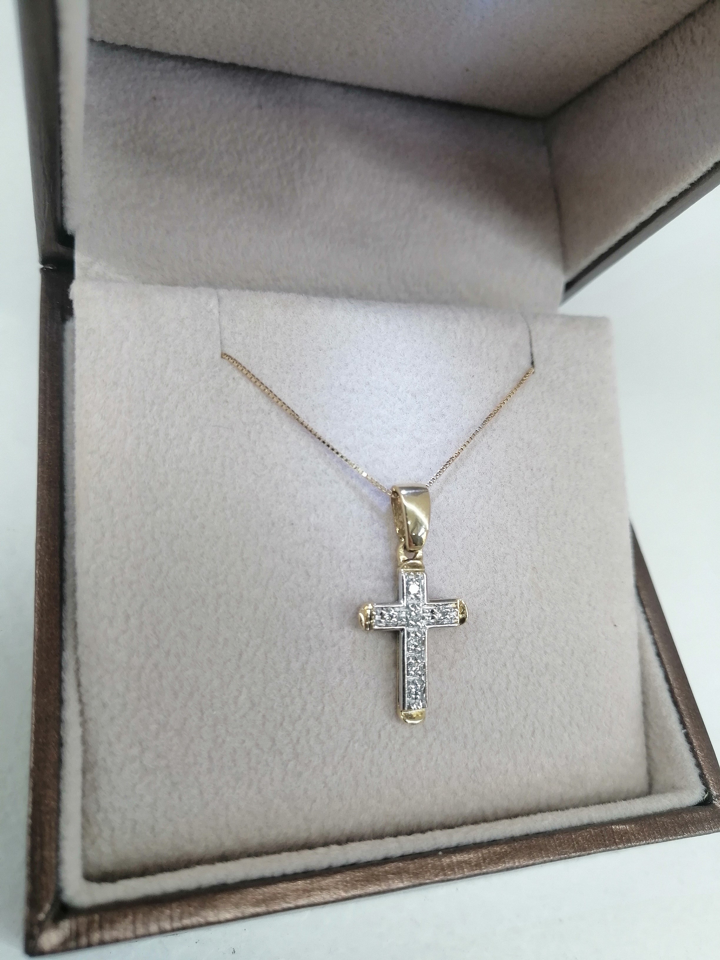 Colier Croce Diamanti Oro giallo