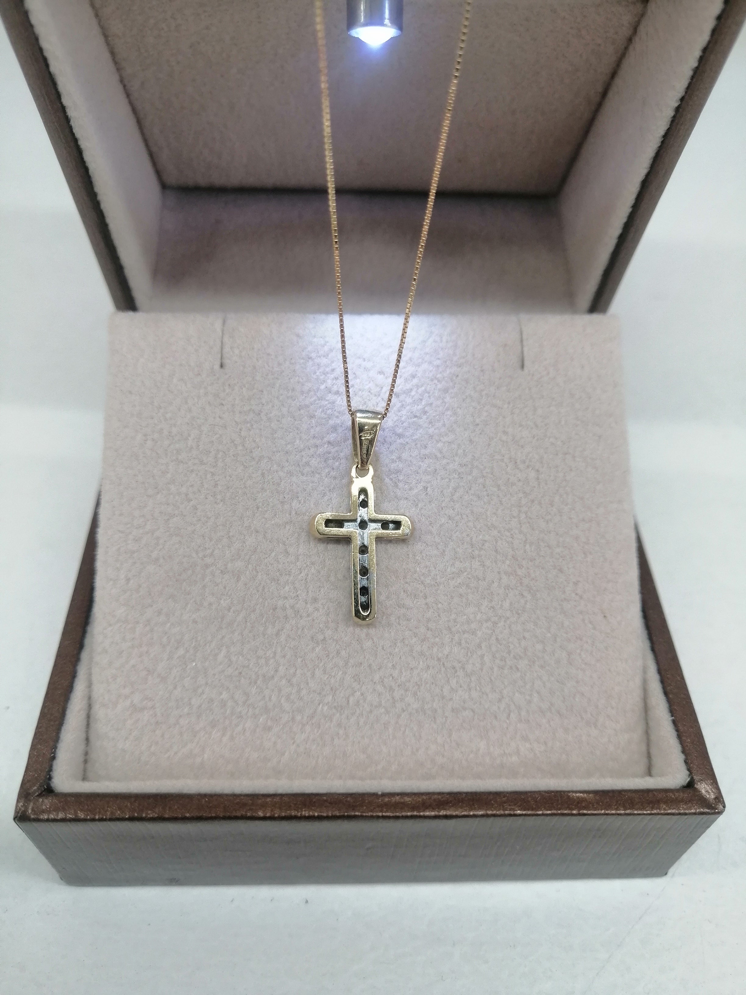 Colier Croce Diamanti Oro giallo