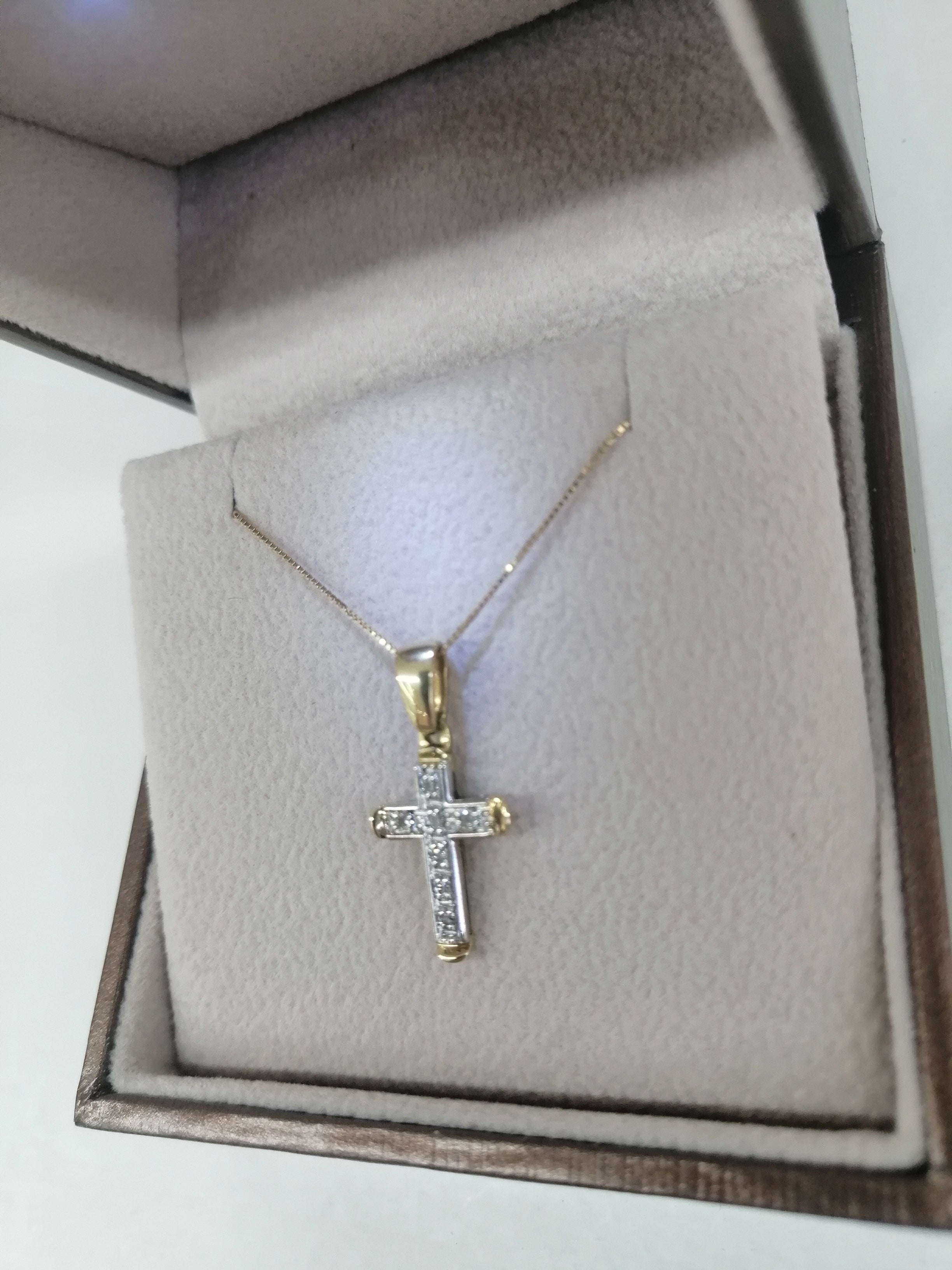 Colier Croce Diamanti Oro giallo