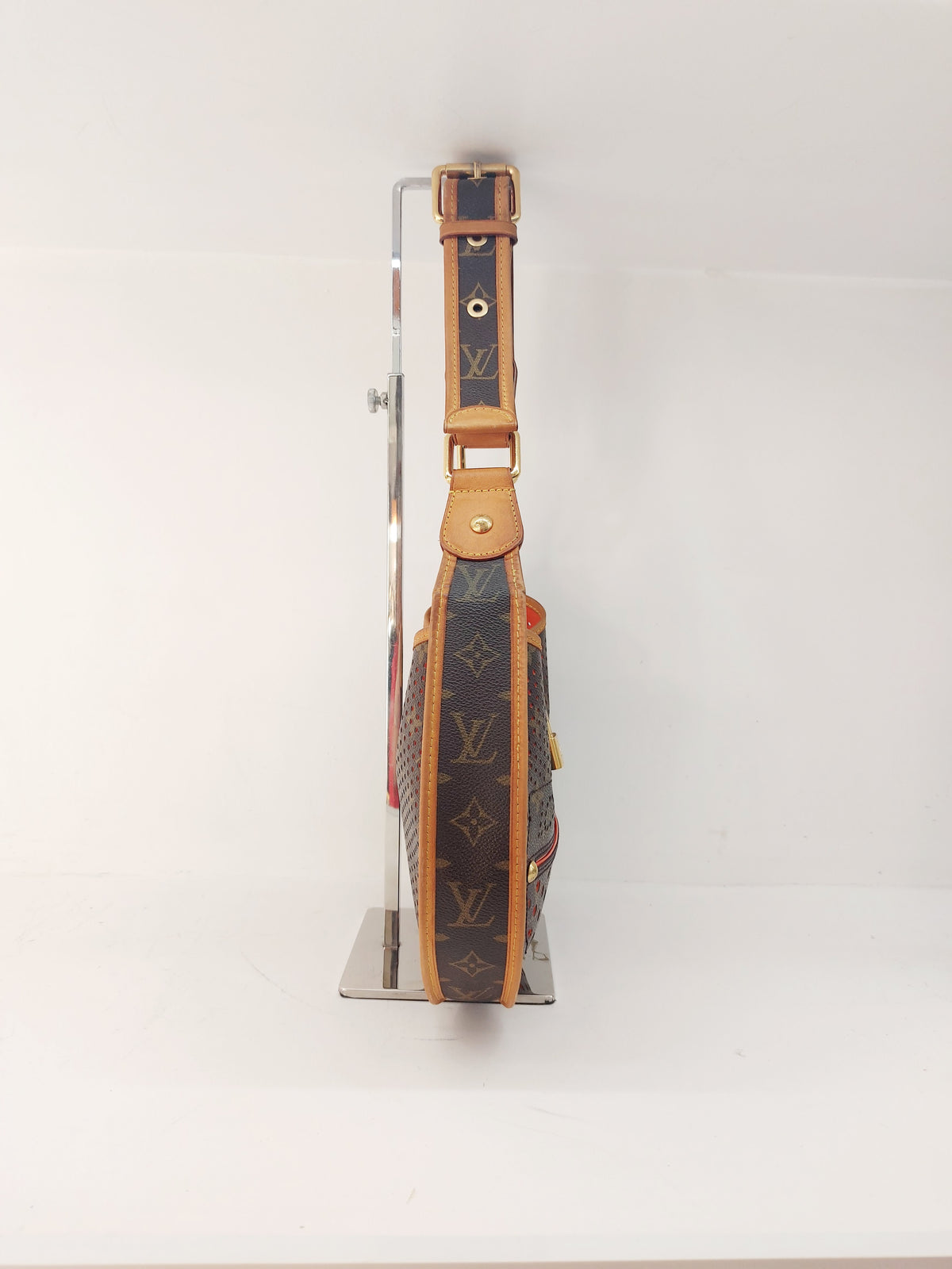 LOUIS VUITTON LIMITED EDITION ORANGE PERFORATED DEMI LUNE