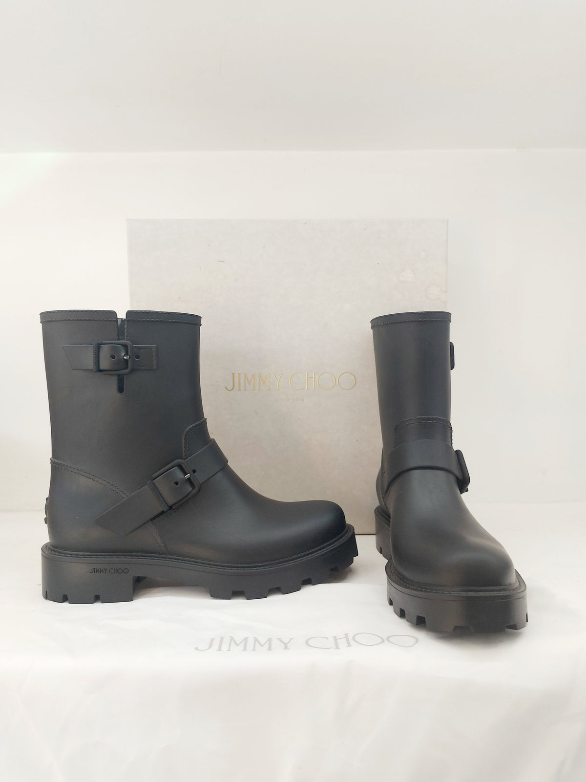 JIMMY CHOO STIVALETTI YAEL IN GOMMA N40
