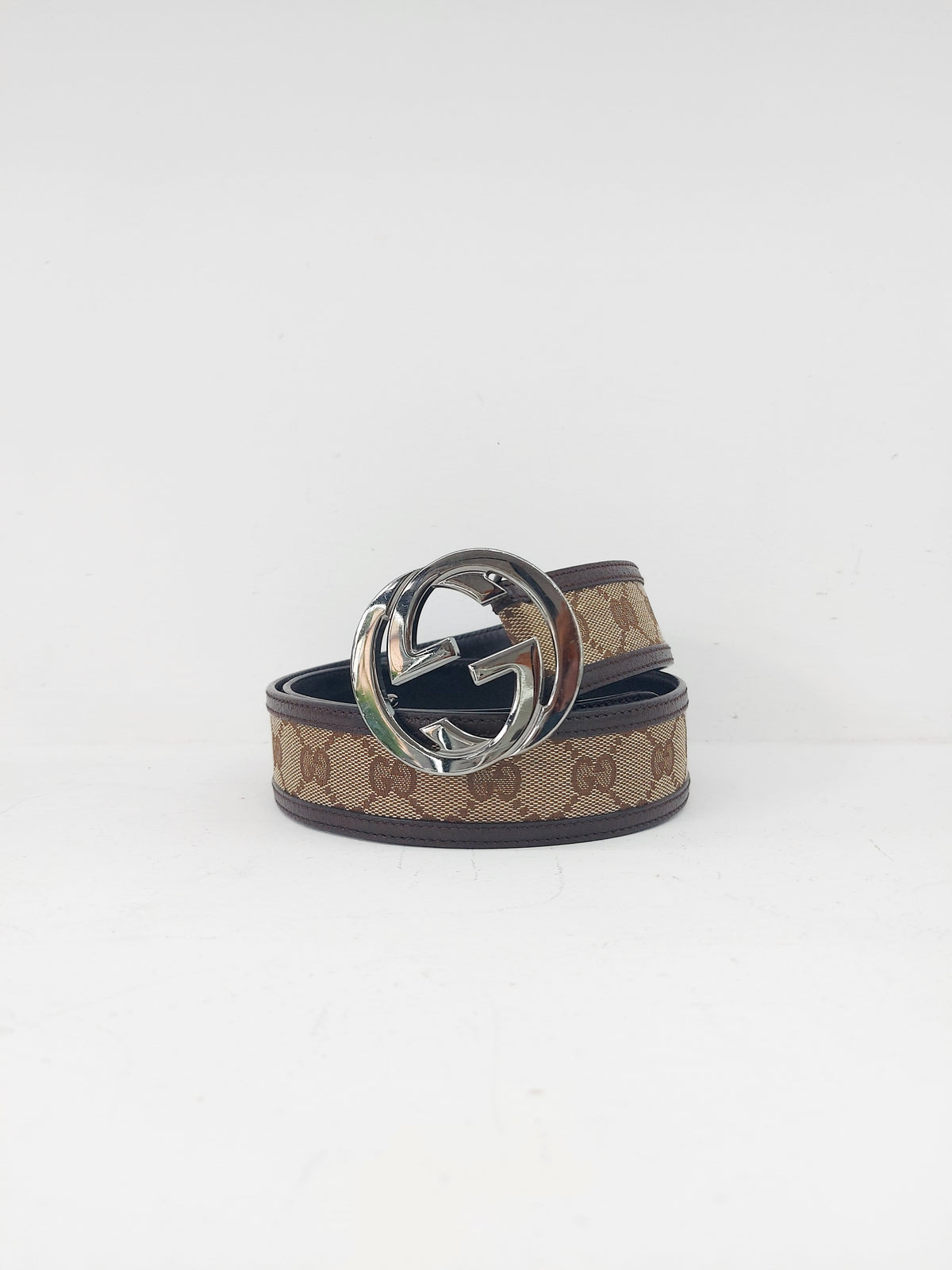 GUCCI CINTURA GG BROWN TG 85