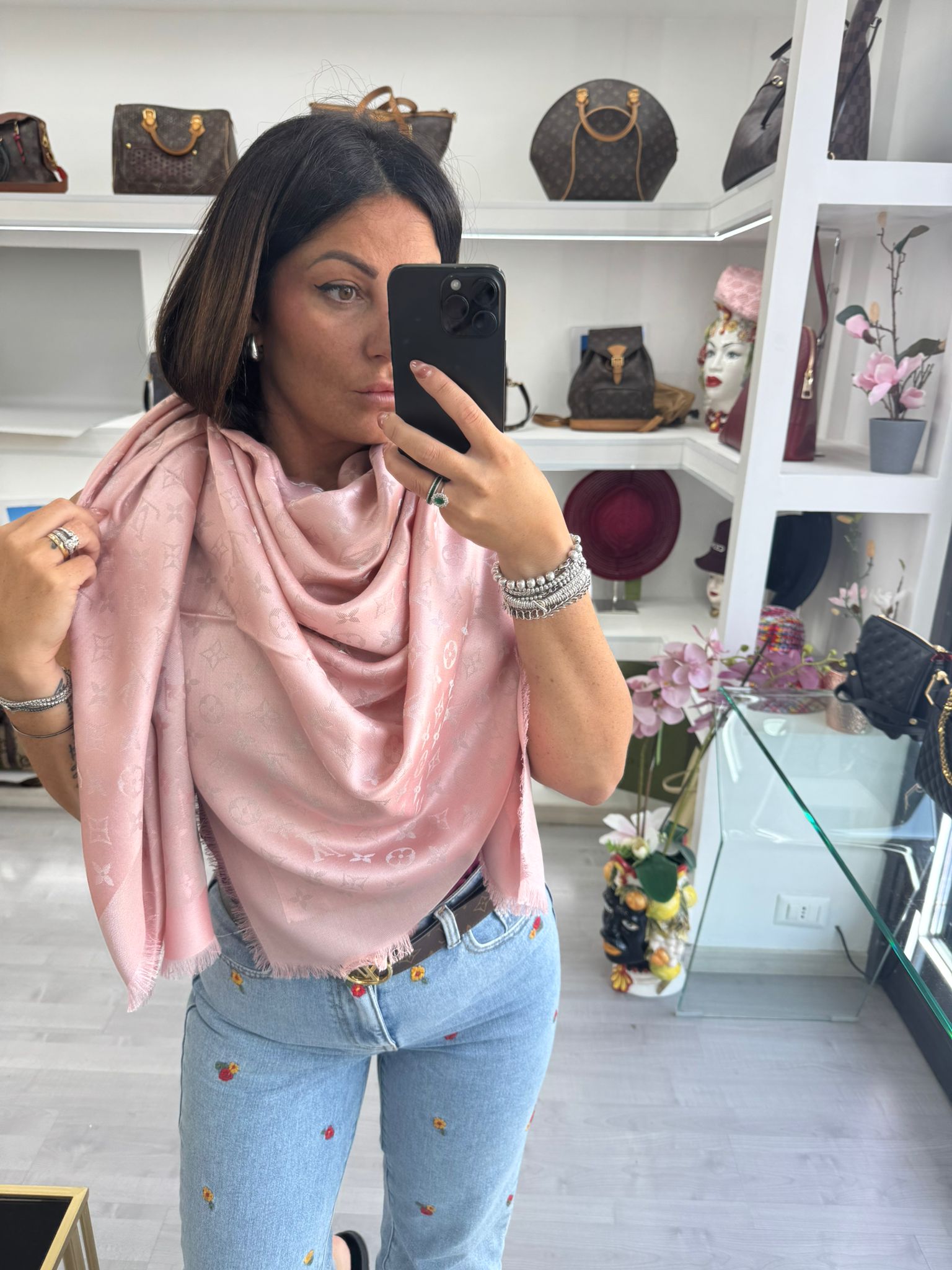 LOUIS VUITTON SCIALLE MONOGRAM SHINE ROSA
