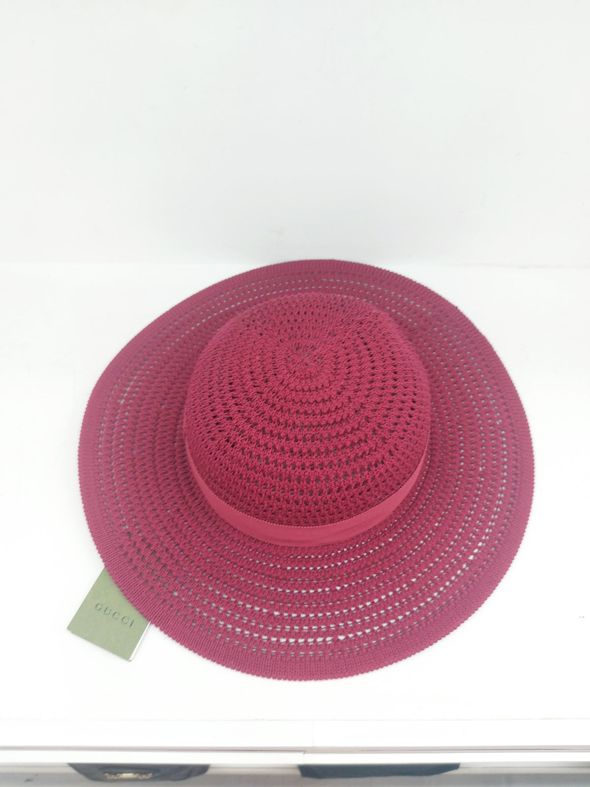 Gucci Cappello Falda Larga Bordeaux Tg L