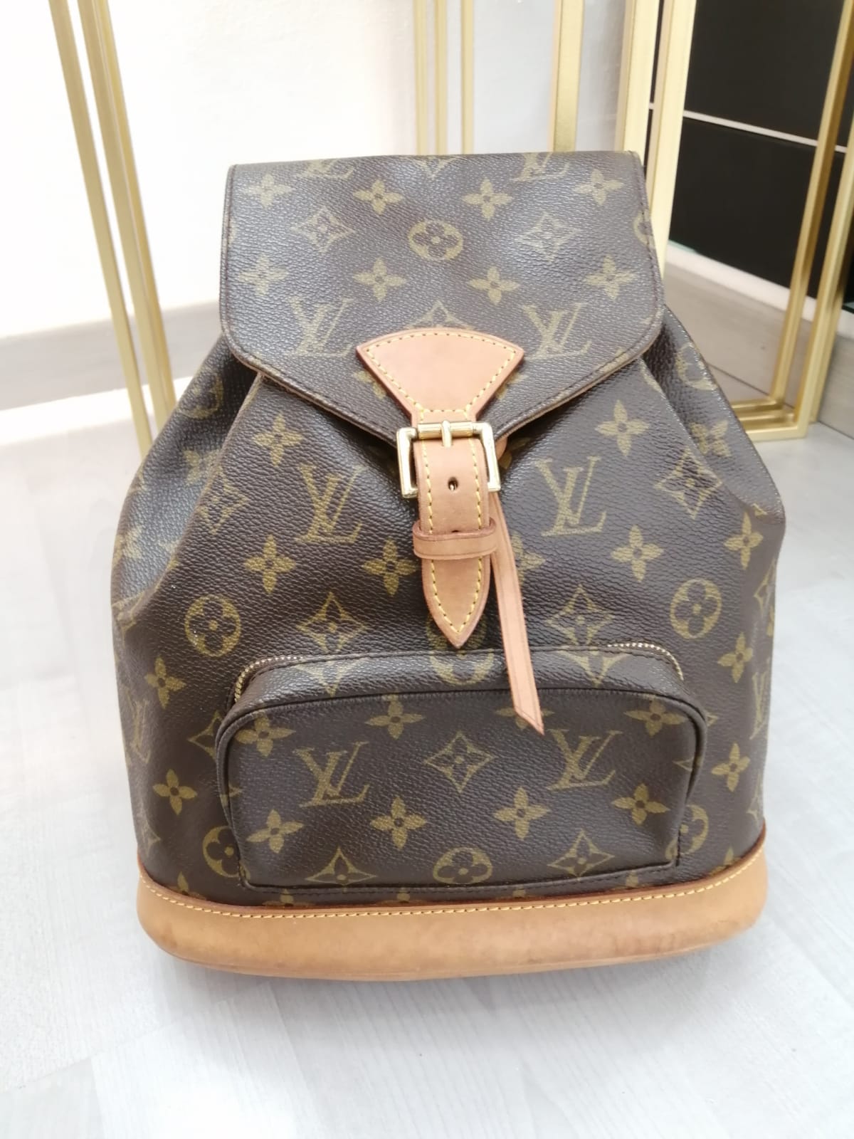 Zaino Louis Vuitton Montsouris GM in tela monogram e finiture in