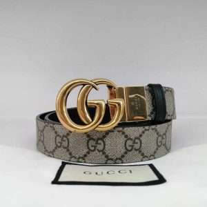 Gucci Cintura Larga Reversibile GG Marmont 3cm