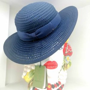 Gucci Cappello Falda Larga Blu Tg M