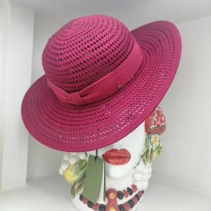 Gucci Cappello  Falda Larga Bordeaux Tg L