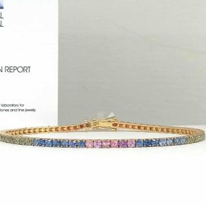 Tennis Bracciale Zaffiri Rainbow
