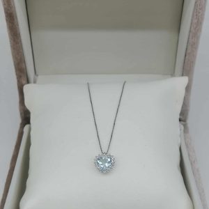 Nardelli Coll. Ellis Collier Pendente Cuore Acquamarine e Diamanti
